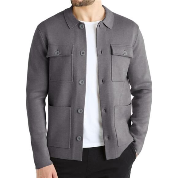 Men's Cardigan Sweater Casual Knit Button Down Long Sleeve Winter Sweater - Picture 1 of 5